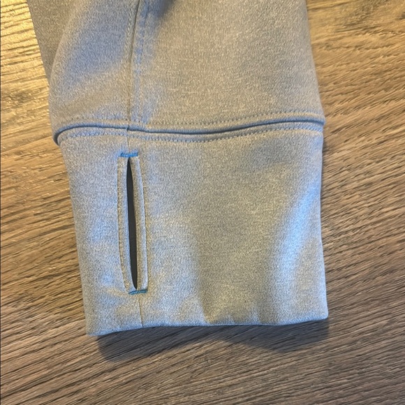 The North Face Light Gray Hoodie with Blue Zipper - Picture 4 of 6